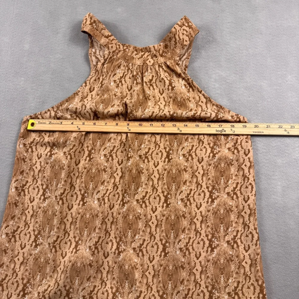Goldray Halter Top Snakeskin Print Tie Back Tan Womens Size XLARGE Swing - Picture 4 of 9